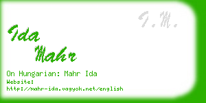 ida mahr business card